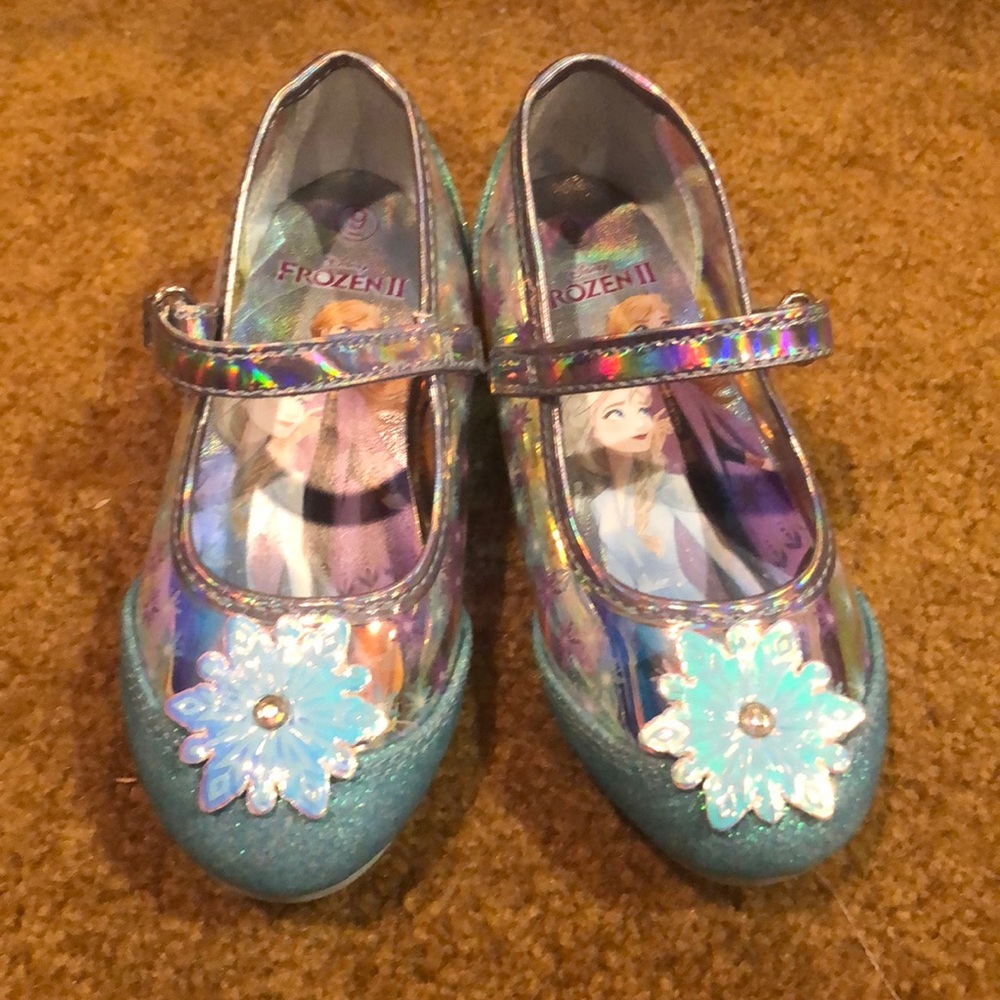 Disney Elsa Frozen 2 high heel dress up shoes Sz 9